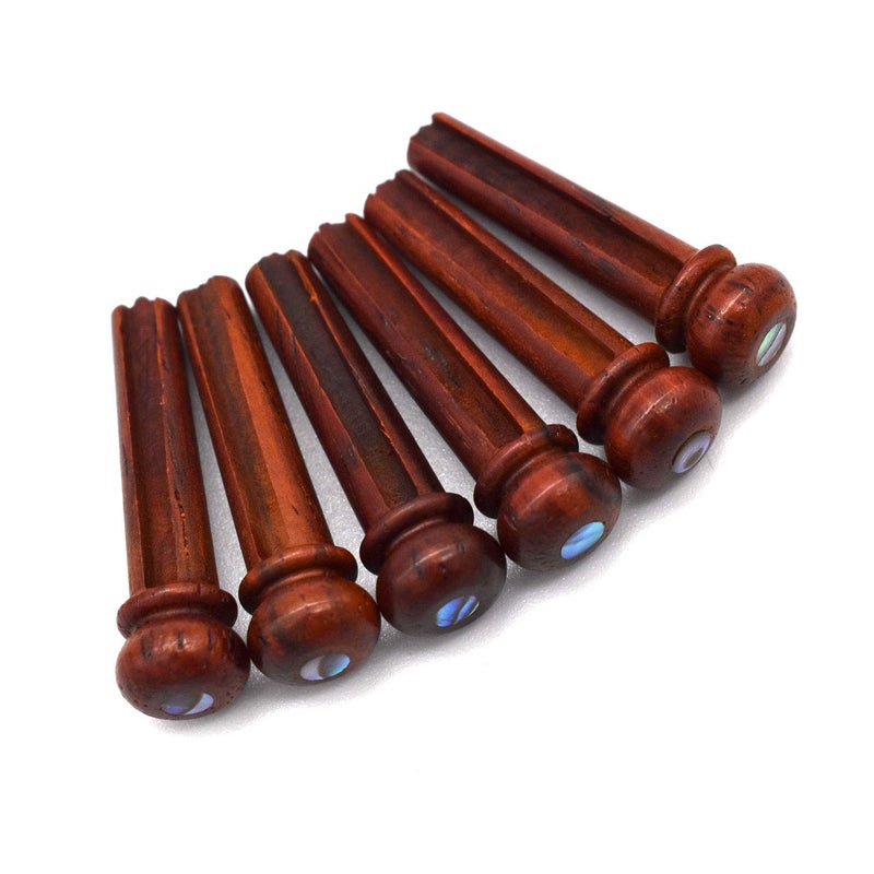 Vencetmat Cocobolo Guitar Bridge Pins, Vintage Style, Slotted, Green Abalone Dot Inlaid. - Image 5